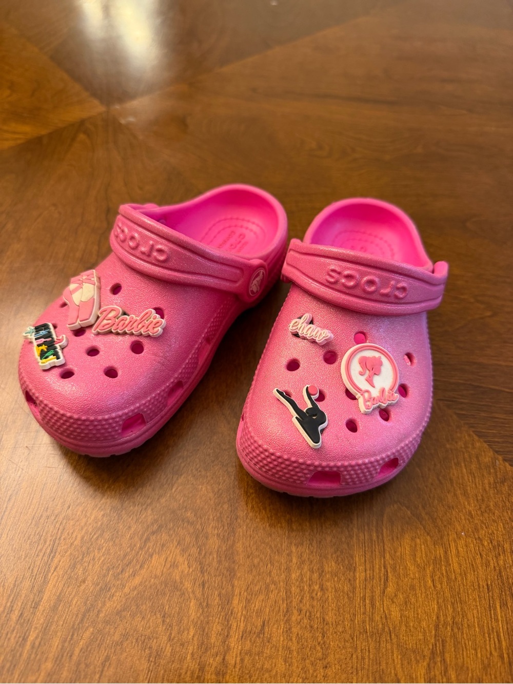 CROCS Kids' Pink Clog Sandals with Decorative Charms - Picture 4 of 6
